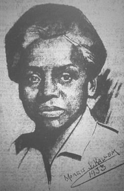 Drawing of Williana Burroughs from the 1933 election campaign, as published in The Daily Worker.